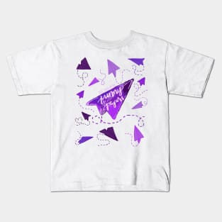 PURPLE PAPER AIRPLANES | SEE YOU IN THE FUNNY PAPERS Kids T-Shirt